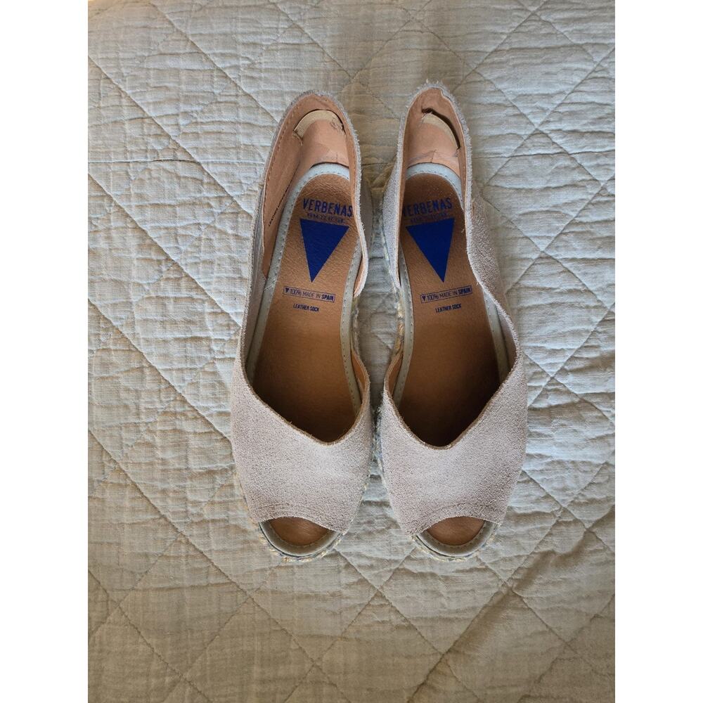 Verbenas Womens Suede Super Soft Slip On Open Toe Shoes Size 9 Gray Casual Flats - Picture 2 of 12